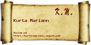 Kurta Mariann névjegykártya
